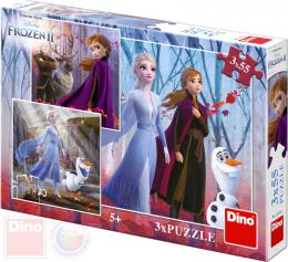 DINO Puzzle Frozen II (Ledov Krlovstv) 3x55 dlk 18x18cm skldaka 3v1