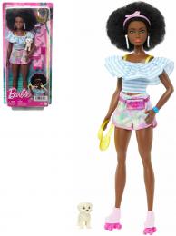 MATTEL BRB Barbie Deluxe panenka trendy bruslaka set s pejskem a doplky - zvtit obrzek