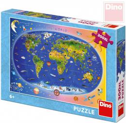 DINO Puzzle XL 300 dlk Mapa svta dtsk 47x33cm skldaka v krabici - zvtit obrzek