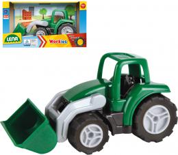LENA Workies auto traktor baby 14cm pracovn stroj se lc zelen plast - zvtit obrzek
