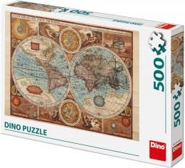 DINO Puzzle 500 dlk Mapa svta z roku 1626 47x33cm skldaka - zvtit obrzek