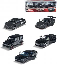 MAJORETTE Black Edition drkov set 5 kovovch autek v ern barv v krabici - zvtit obrzek
