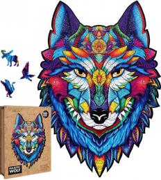 PUZZLER DØEVO Majestátní vlk 21x29cm dekorativní barevná skládaèka 160 dílkù