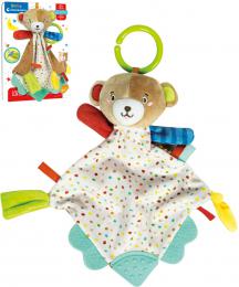 CLEMENTONI Baby deka medvdek mazlc s chytem a koustky pro miminko PLY