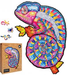 PUZZLER DØEVO Hypnotický chameleon 21x30cm dekorativní skládaèka 160 dílkù