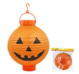 Lampion koule 22cm oranov Halloween dn na baterie v sku - zvtit obrzek