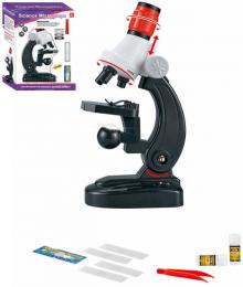 Mikroskop dìtský 23cm 100x/400x/1200x set s doplòky na baterie Svìtlo