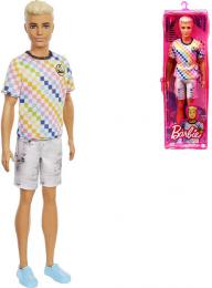 MATTEL BRB Barbie panák model Ken kostkované trièko a kra�asy