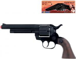 Dìtská kapslovka kovbojský revolver kovový èerný 12 ran na kapsle