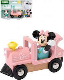 BRIO DØEVO Set vláèek lokomotiva + postavièka Myška Minnie Mouse