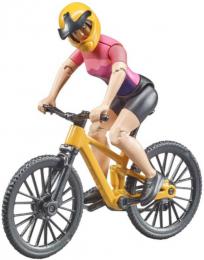 BRUDER 63111 Set figurka cyklistka s jzdnm kolem s stojanem plast - zvtit obrzek