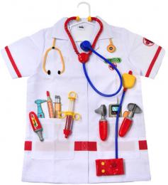 KLEIN Doktorský oblek set bílý pláš� + dìtské lékaøské nástroje