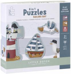 LITTLE DUTCH Baby Puzzle 6v1 Námoønický záliv 3-5 dílkù skládaèka