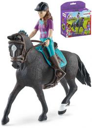 SCHLEICH Lisa na koni figurka ruènì malovaná herní set s doplòky plast