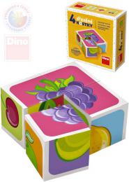 DINO DEVO Baby kubus set 4ks Ovoce obrzkov kostky pro miminko - zvtit obrzek