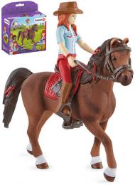 SCHLEICH Hannah na koni figurka ruènì malovaná herní set s doplòky plast