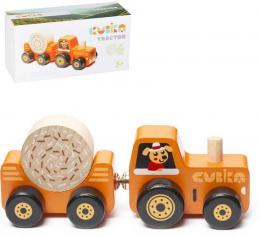 CUBIKA DEVO Magnetick set traktor s vlekou a nkladem *DEVN HRAKY* - zvtit obrzek