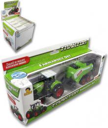 Traktor zelen farmsk set s pvsem v krabici plast 4 druhy - zvtit obrzek