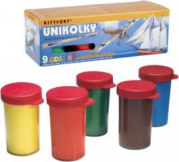 Unikolky modelsk leskl barvy set 9 barev + matn lak ZDARMA vodou editeln