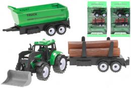 Traktor s pedn lc 17cm na setrvank set se 2 pvsy 3 druhy plast - zvtit obrzek