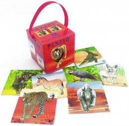 AKIM Hra Pexeso v krabice se stuhou Safari set 64 karet - zvtit obrzek