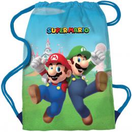 Sáèek pytlík na pøezùvky Super Mario 30x40cm stahovací šòùrky na záda