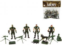 Vojci army hern set 4 figurky vojensk se zbranmi a doplky CZ design plast