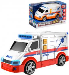 Teamsterz autko sanitka bl ambulance 15cm na baterie Svtlo Zvuk v krabici - zvtit obrzek