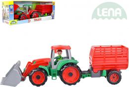 LENA Truxx Traktor naklada set s pvsem na seno a pankem v krabici - zvtit obrzek