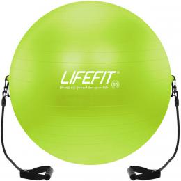 M gymnastick Lifefit zelen 65cm balon rehabilitan s expandrem do 200kg - zvtit obrzek