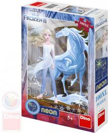 DINO Puzzle neon Frozen II (Ledov Krlovstv) 100 dlk svt ve tm skldaka - zvtit obrzek