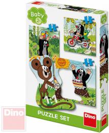 DINO Baby puzzle Krtek na louce (Krteek) 18x18cm 3v1 skldaka 12 dlk - zvtit obrzek