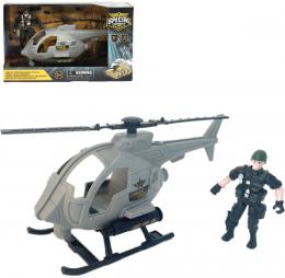 Vojenská army sada helikoptéra s figurkou vojáka plast v krabici