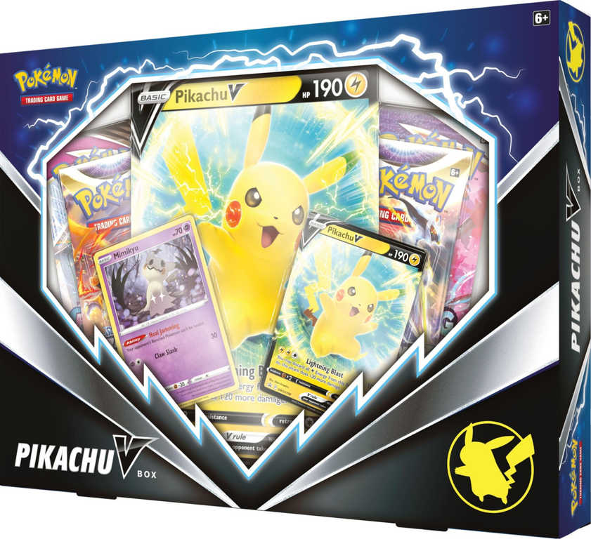 ADC HRA Pokémon TCG Pikachu V Box set 4x booster + 3x extra karta