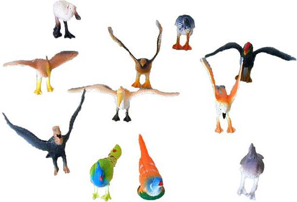 Fotografie Zvířata ptáci plastové figurky zvířátka set 12ks v sáčku