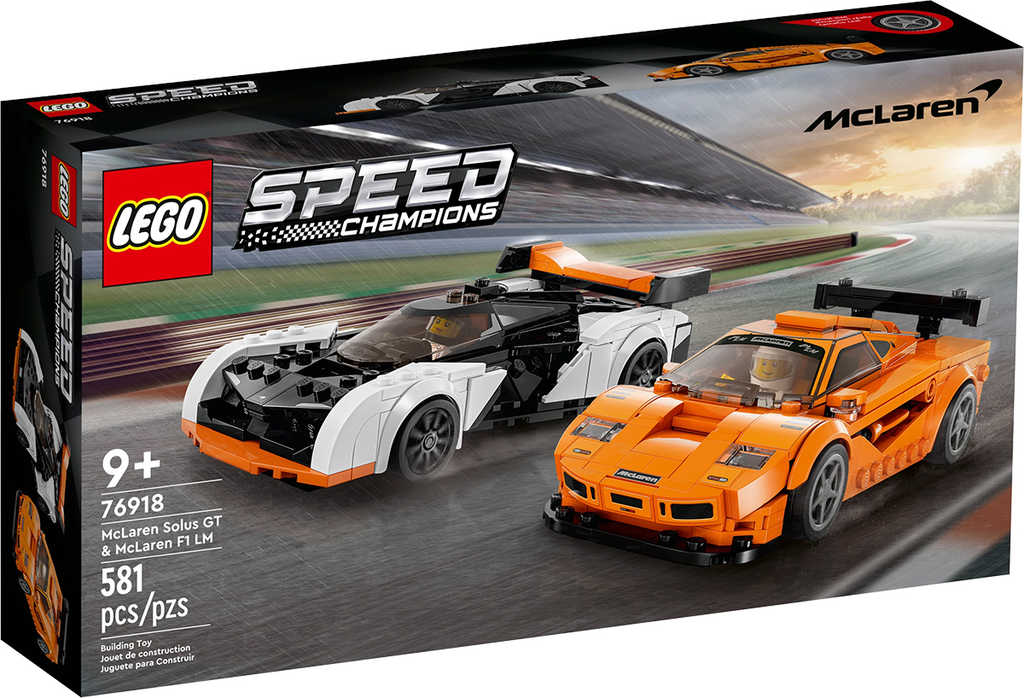Fotografie LEGO SPEED CHAMPIONS McLaren Solus GT a McLaren F1 LM 76918 STAVEBNICE