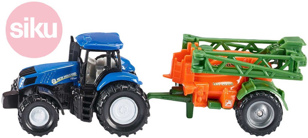 SIKU Model traktor s přívěsem na rozprašování hnojiva 1:87 kov
