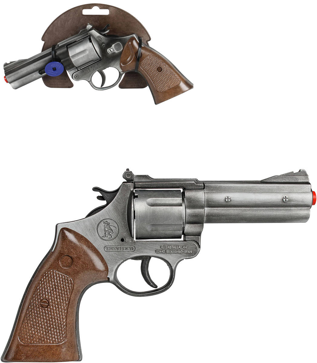 Revolver policejní kovový Gold Collection 12 ran dětská zbraň kapslovka
