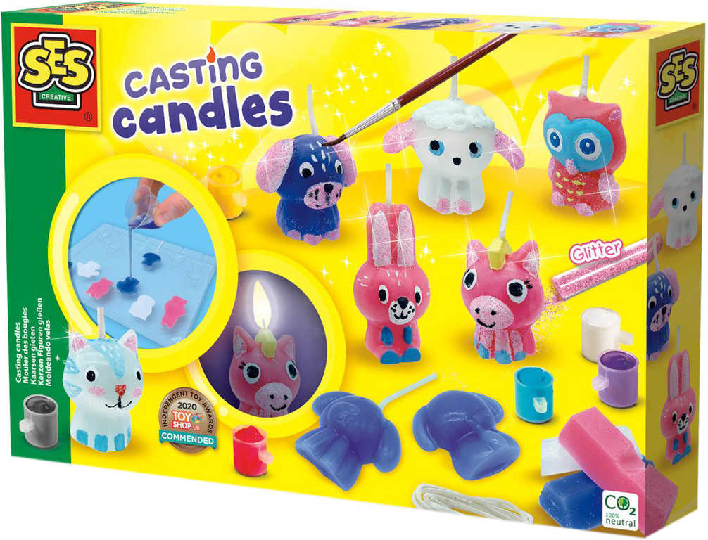 Fotografie SES CREATIVE Výroba svíček třpytková zvířátka kreativní set v krabici