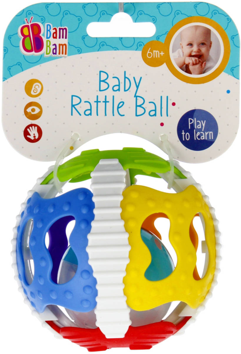 BAM BAM Baby koule gumový senzorický míček na baterie Světlo Zvuk pro miminko