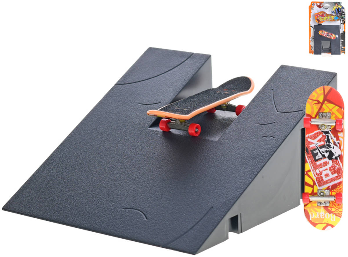 Fotografie Skateboard prstový fingerboard plastový herní set s rampou