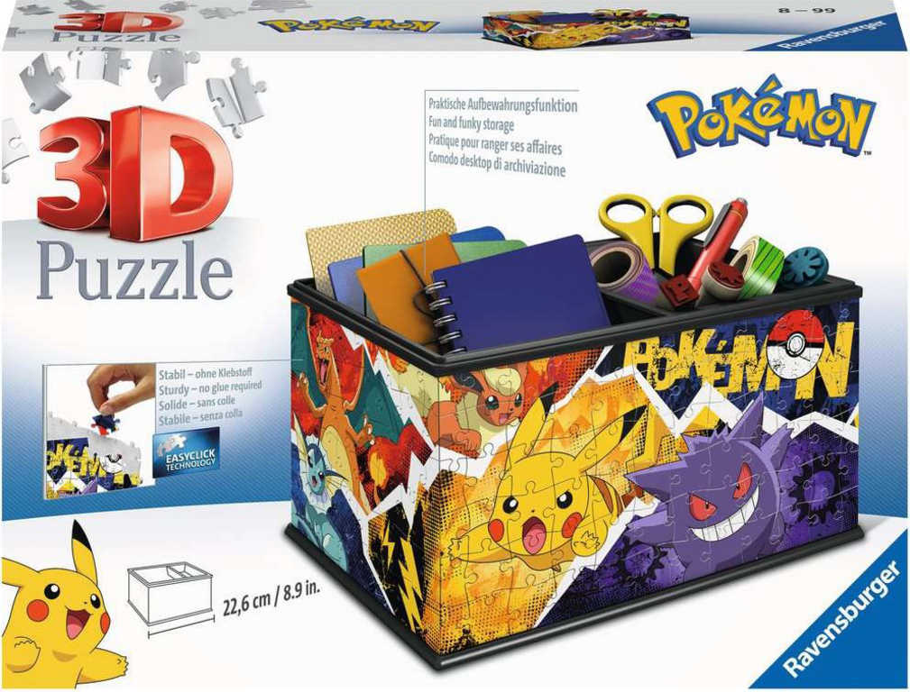 Fotografie RAVENSBURGER Puzzle 3D Úložná krabice Pokémon 216 dílků skládačka