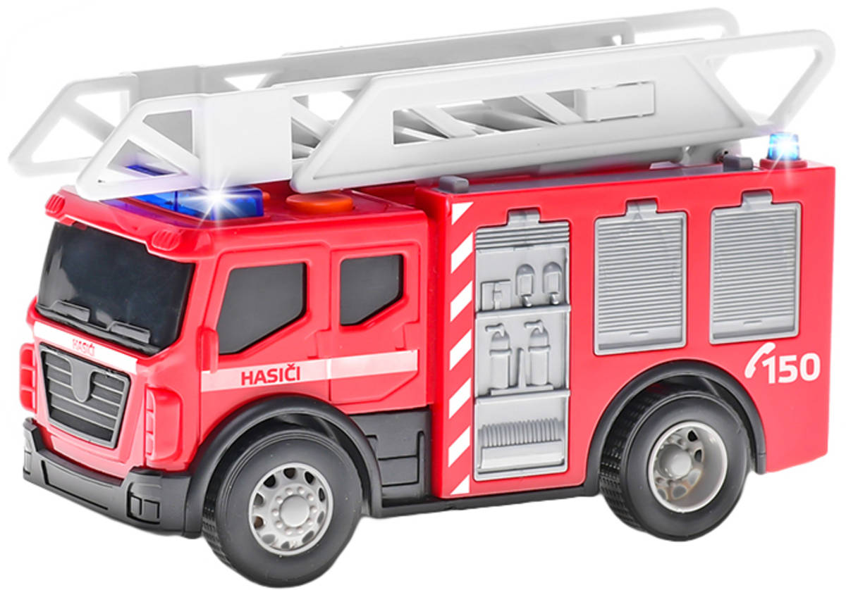Fotografie Auto hasiči požární vůz CZ design volný chod na baterie Světlo Zvuk