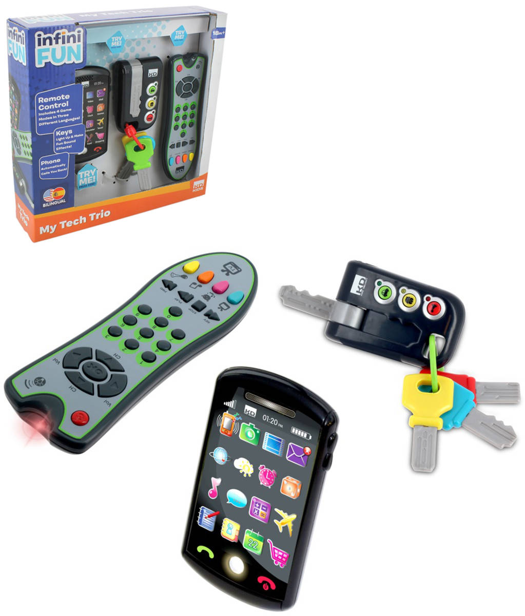 Fotografie TECH TOO Trio baby set smartphone + klíče + ovladač na baterie Světlo Zvuk