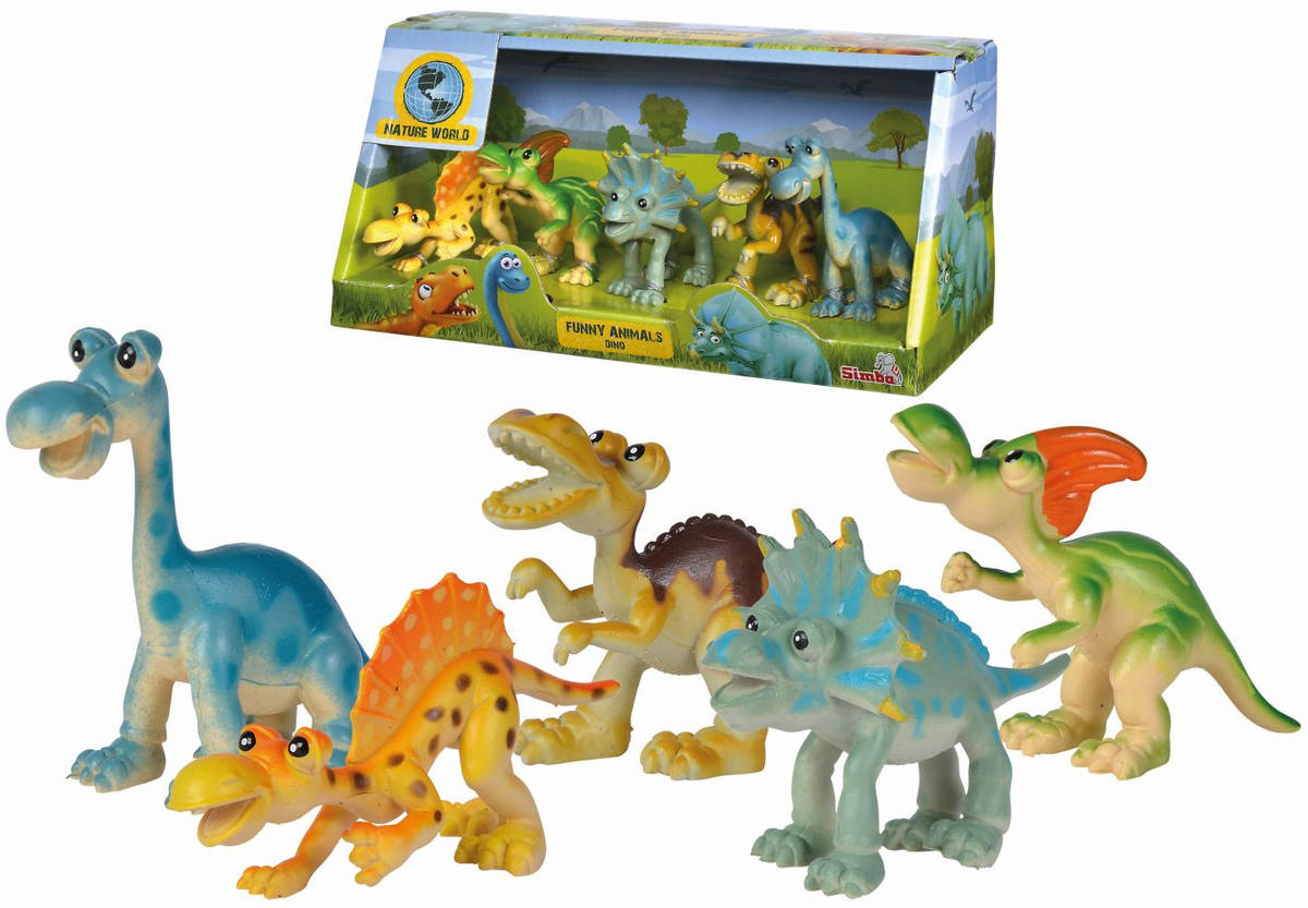 Fotografie SIMBA Zvířátka veselá Dinosauři set 5ks 9-11cm plast v krabici
