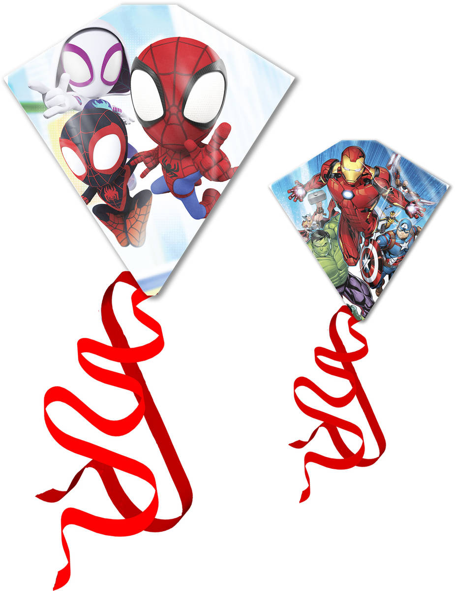 Fotografie Drak létající Avengers / Spiderman s třásněmi plastový 2 druhy v sáčku
