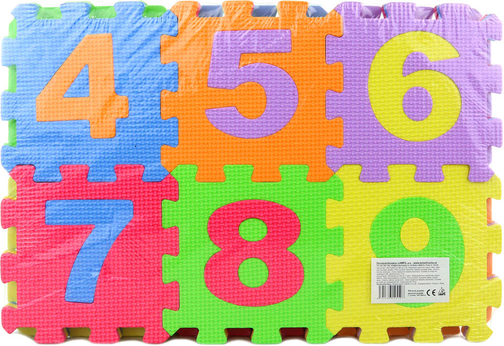 Fotografie Baby puzzle pěnový koberec Čísla set 36ks měkké bloky vkládací