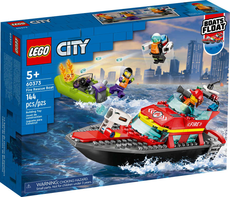 Fotografie LEGO CITY Hasičská záchranná loď a člun 60373 STAVEBNICE