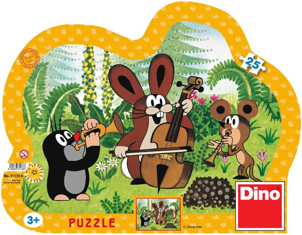 Fotografie Puzzle deskové Krtek muzikant kontura 35x28cm 25 dílků Dino