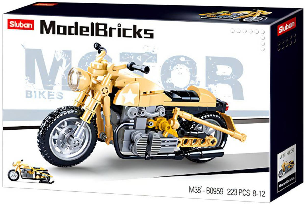 SLUBAN Model Bricks Motorka armádní 223 dílků STAVEBNICE